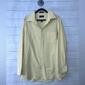 Stafford Essentials The Oxford Shirt Long Sleeve Button Down Yellow 18 34-35 💗